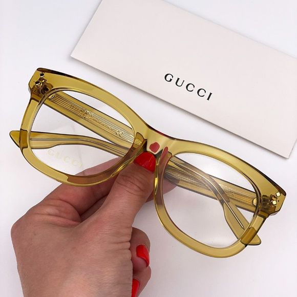Gucci Accessories - 🔥 GUCCI GG1086O 006 Eyeglasses Transparent Yellow Square Women